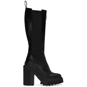 Dolce & Gabbana Black 90mm logo-plaque slip-on boots